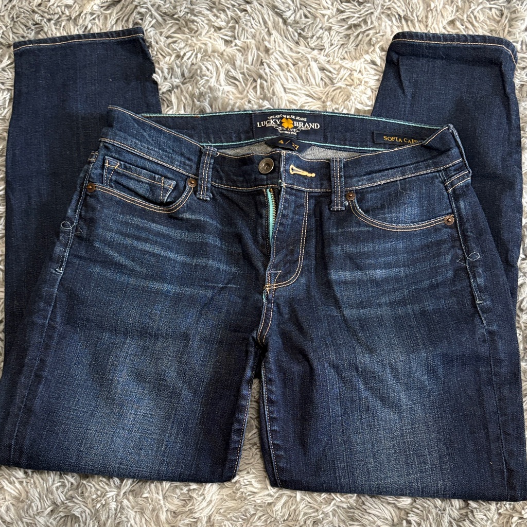 Lucky Brand Womens Indigo Skinny Jeans Sofia Capri